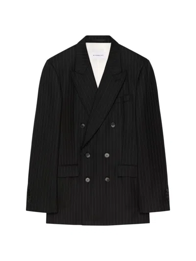 GIVENCHY MEN'S FITTED STRIPED JACKET IN WOOL