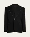 Givenchy Raw Edge Lapel Wool Sport Coat In Black