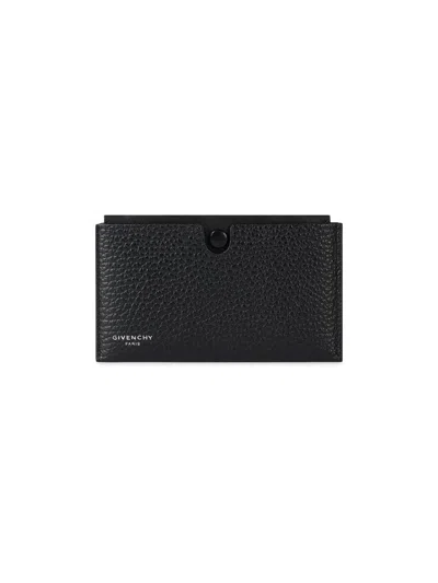 Givenchy Men's Fold Card Holder With Case In Grained Leather In White