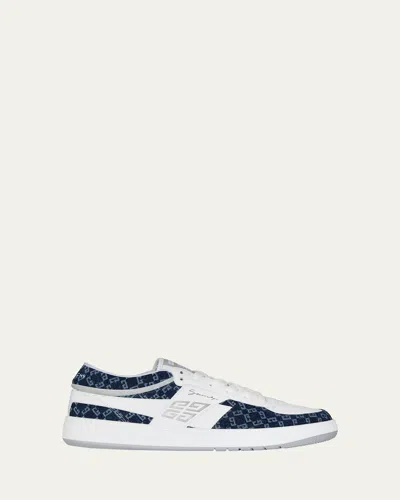 Givenchy G-move Monogram Denim-trimmed Sneakers In Dark Blue