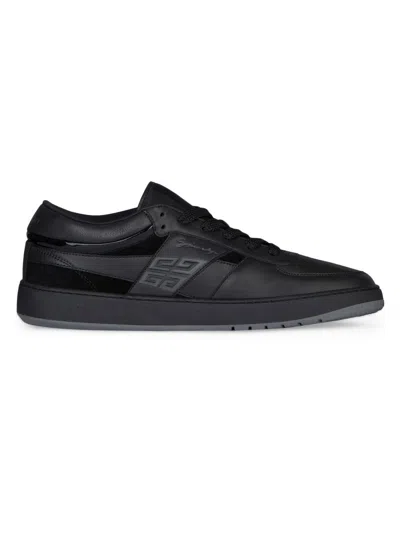 Givenchy Men's G Move Sneakers In Mixed Leathers In Black