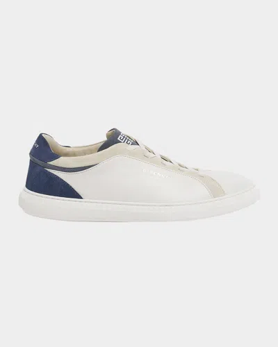 Givenchy Men's G Set Lamb Leather Sneakers In White/blue