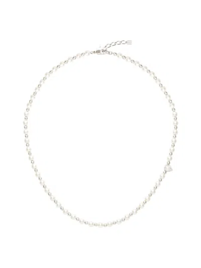 Givenchy Men's G Stud Necklace In Metal With Pearls In White