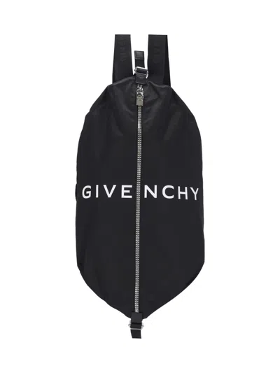 Givenchy Men "g-zip" Logo Backpack In Black