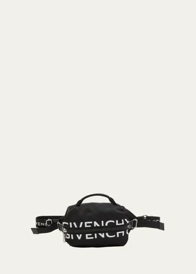 Givenchy Men's G-zip Nylon Crossbody Belt Bag In Black