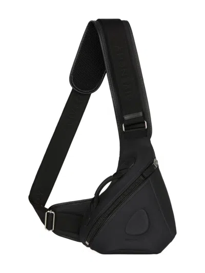 Givenchy Men's G-zip Triangle Bumbag In Rubber And Nylon In Black