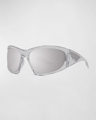 Givenchy Men's Giv Cut Rectangle Sunglasses In Gray