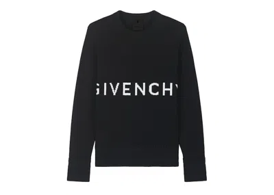 Pre-owned Givenchy Men's  4g Knitted Cotton Crewneck Sweatshirt In Black