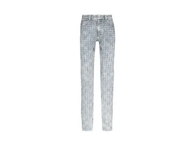 Pre-owned Givenchy Men's  4g Monogram Jacquard Skinny Fit Jeans In Blue