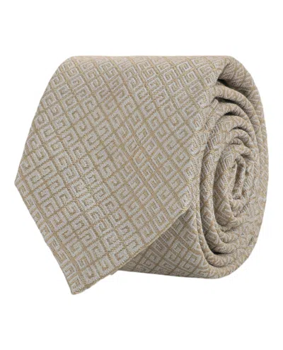 Pre-owned Givenchy Men's  4g Silk Tie In Beige In Sand