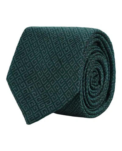 Pre-owned Givenchy Men's  4g Silk Tie In Dark Green