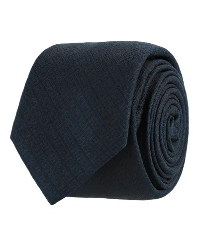 Pre-owned Givenchy Men's  4g Silk Tie In Navy Blue