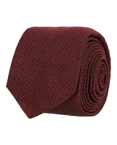 Pre-owned Givenchy Men's  4g Silk Tie In Oxblood Red In Burgundy