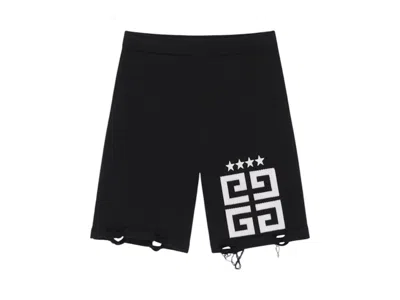 Pre-owned Givenchy Men's  4g Stars Bermuda Shorts In Black/white In Multi