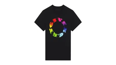 Pre-owned Givenchy Men's  Circle Logo Oversized T-shirt In Black