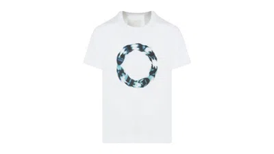 Pre-owned Givenchy Men's  Circle Logo Oversized T-shirt In White