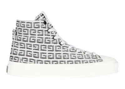 Pre-owned Givenchy Men's  City Hightop In 4g Sneakers In Black/white