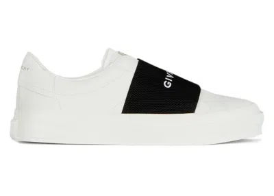 Pre-owned Givenchy Men's  City Sport Sneaker Logo Strap Sneakers In White/black