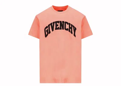 Pre-owned Givenchy Men's  College Oversize T-shirt In Coral