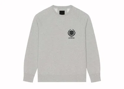 Pre-owned Givenchy Men's  Crest Slim Fit Sweatshirt In Grey