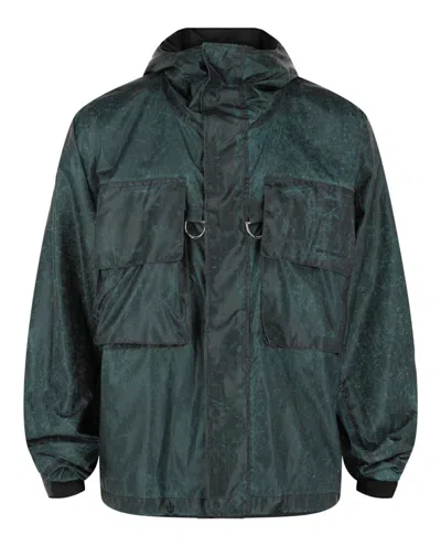 Pre-owned Givenchy Men's  Crinkle Printed Windbreaker In Silver