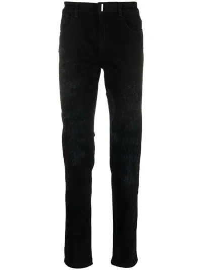 Pre-owned Givenchy Men's  Destroyed Skinny Fit Jeans In Black