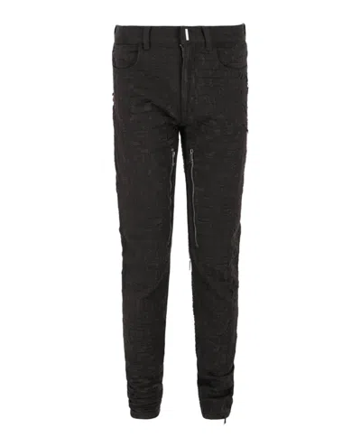 Pre-owned Givenchy Men's  Distressed Denim Jeans In Dark Brown