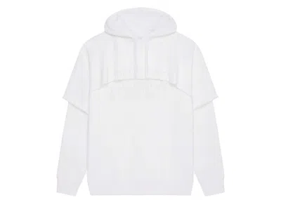 Pre-owned Givenchy Men's  Double Layered Hoodie In Felpa In White