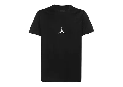 Pre-owned Givenchy Men's  Eiffel Tower Back Logo T-shirt In Black/white