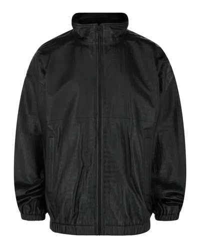 Pre-owned Givenchy Men's  Embossed Leather Jacket In Black
