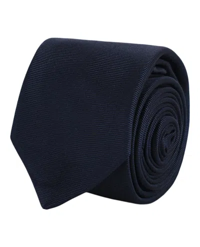 Pre-owned Givenchy Men's  Embroidered 4g Star Tie In Navy Blue