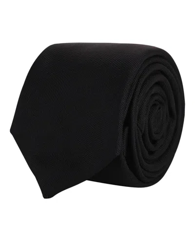 Pre-owned Givenchy Men's  Embroidered Silk Tie In Black