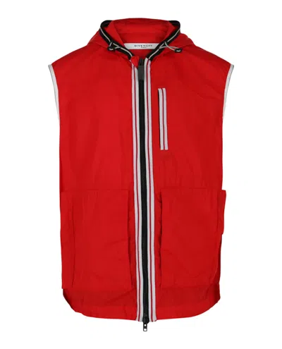 Pre-owned Givenchy Men's  Hooded Sleeveless Vest In Red