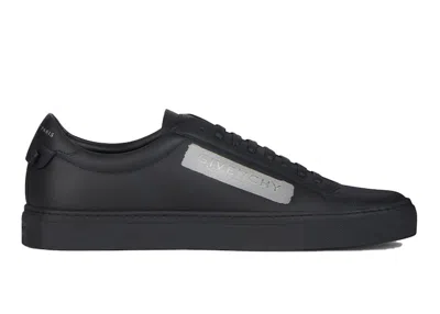 Pre-owned Givenchy Men's  Leather Laxtex Band Sneakers In Black/silver In Multi