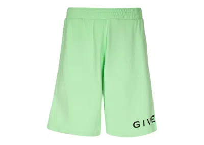 Pre-owned Givenchy Men's  Logo Sweat Shorts In Green