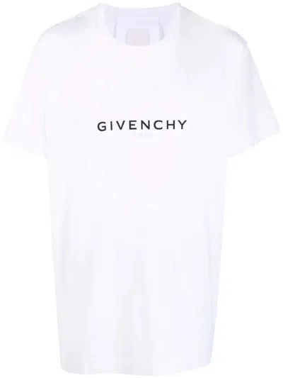 Pre-owned Givenchy Men's  Logo T-shirt In White/black