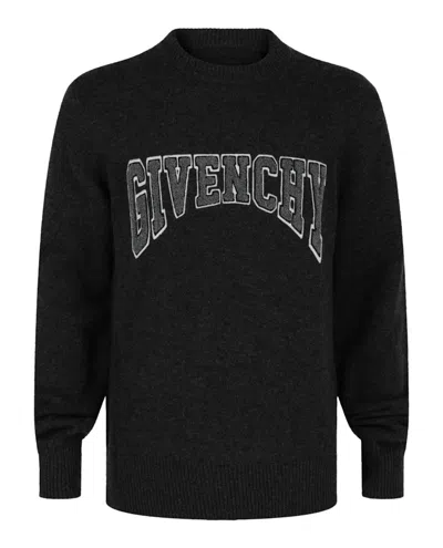 Pre-owned Givenchy Men's  Logo Woolblend Sweater In Black/natural