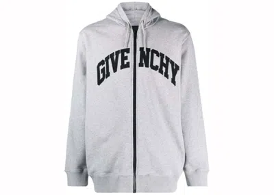 Pre-owned Givenchy Men's  Logo Zip Hoodie Jacket In Grey/black In Multi