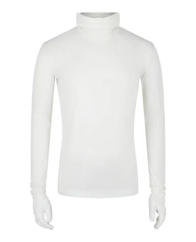 Pre-owned Givenchy Men's  Long Sleeve Balaclava Shirt With Gloves In White
