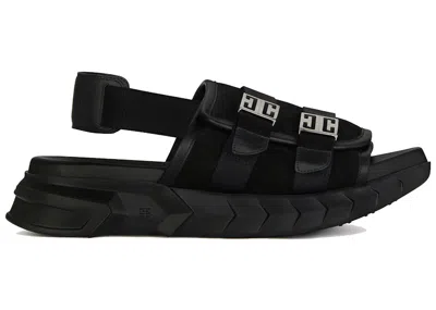 Pre-owned Givenchy Men's  Marshmallow Sandals Suede Leather Sneakers In Black