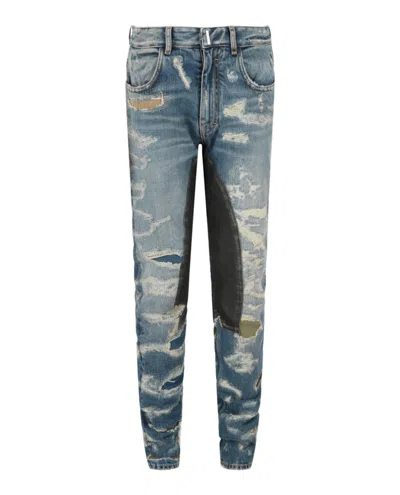 Pre-owned Givenchy Men's  Matthew Williams Distressed Jeans In Medium Blue