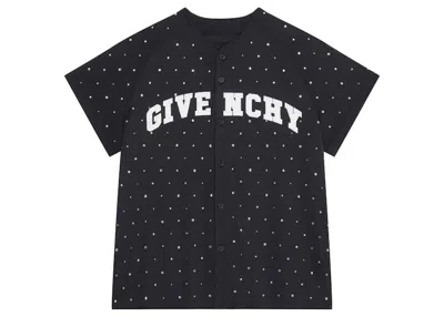 Pre-owned Givenchy Men's  Mesh With Studs College Baseball Jersey In Black