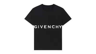 Pre-owned Givenchy Men's  Oversized Logo Embroidered T-shirt In Black