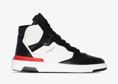 Pre-owned Givenchy Men's  Pannelled Wings High Tops Sneakers In Black/white/red In Multi