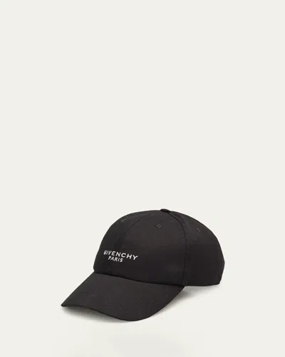 GIVENCHY MEN'S GIVENCHY PARIS COTTON EMBROIDERED SIX-PANEL BASEBALL CAP