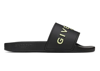 Pre-owned Givenchy Men's  Paris Flat Sandals Sneakers In Black/yellow In Multi