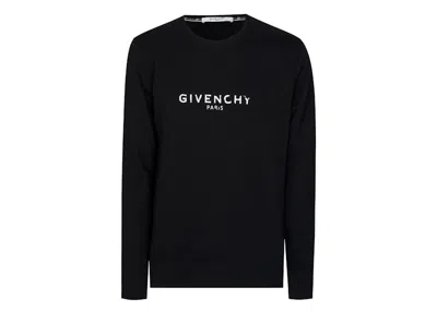 Pre-owned Givenchy Men's  Paris Logo Crewneck Sweatshirt In Black
