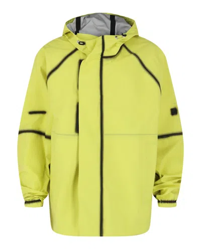 Pre-owned Givenchy Men's  Printed Raglan Windbreaker In Lemonade Yellow