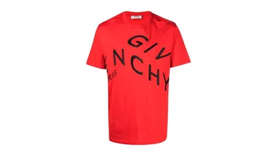 Pre-owned Givenchy Men's  Refracted Embroide Logo Oversized T-shirt In Red