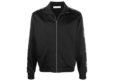 Pre-owned Givenchy Men's  Refracted Logo Tape Zipup Track Jacket In Black